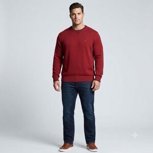 Tommy Hilfiger Mens Burgandy Crew Neck Sweater Size XXL